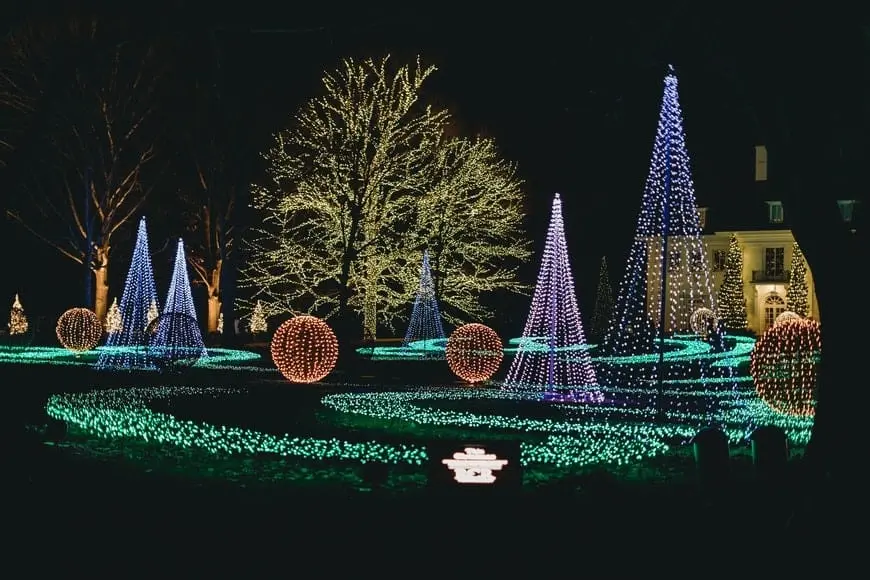 Christmas lights on house