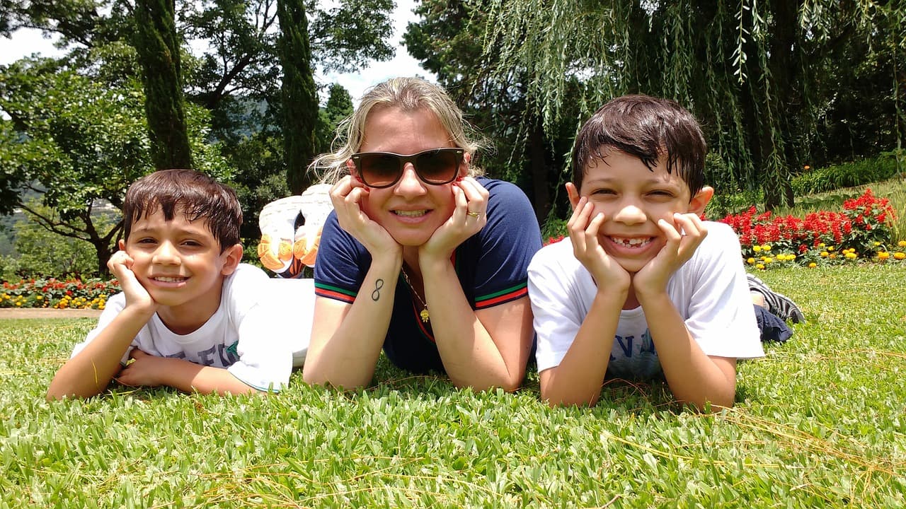 a mom with her two older kids