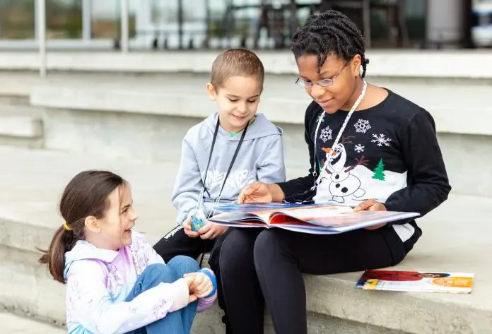 kids reading books for Black History Month