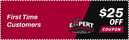 Special plumbing discounts for first time customers from Expert Plumbing