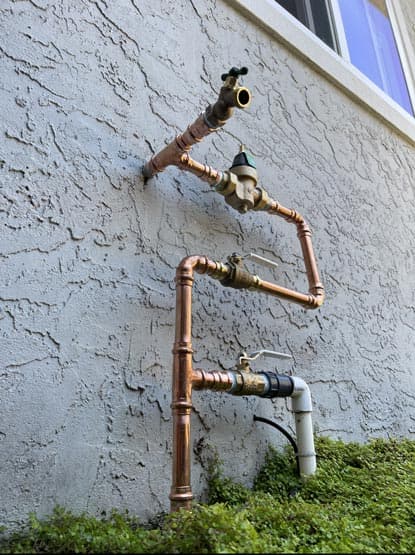 water pipe outside the house