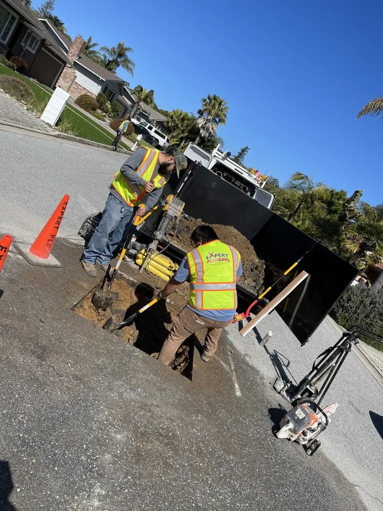 Expert Plumbing drain and sewer repair plumber Santa Cruz CA services with underground excavation and pipeline work
