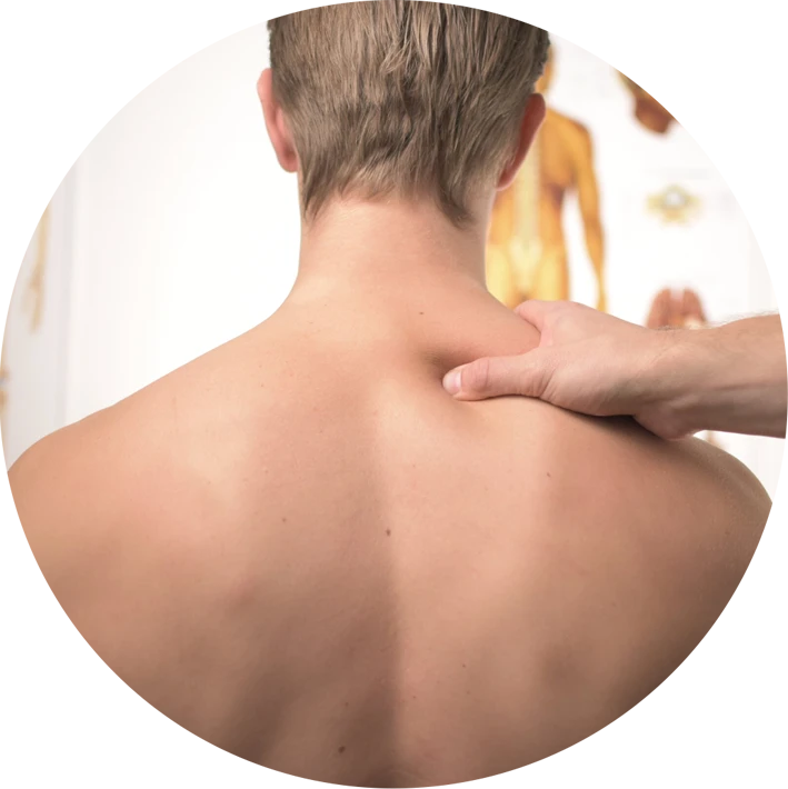 man getting shoulder therapy