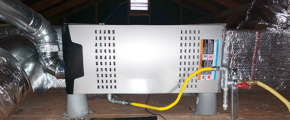 Heating system in an attic crawlspace