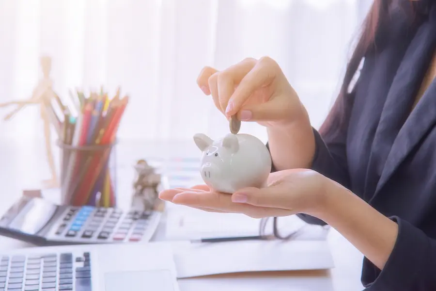 savings in piggy bank