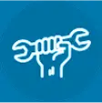 hand holding wrench icon