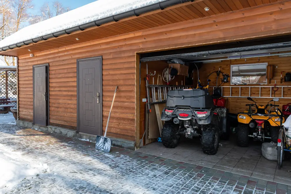 Garage heater about installs Calgary - Picture of a garage in the winter