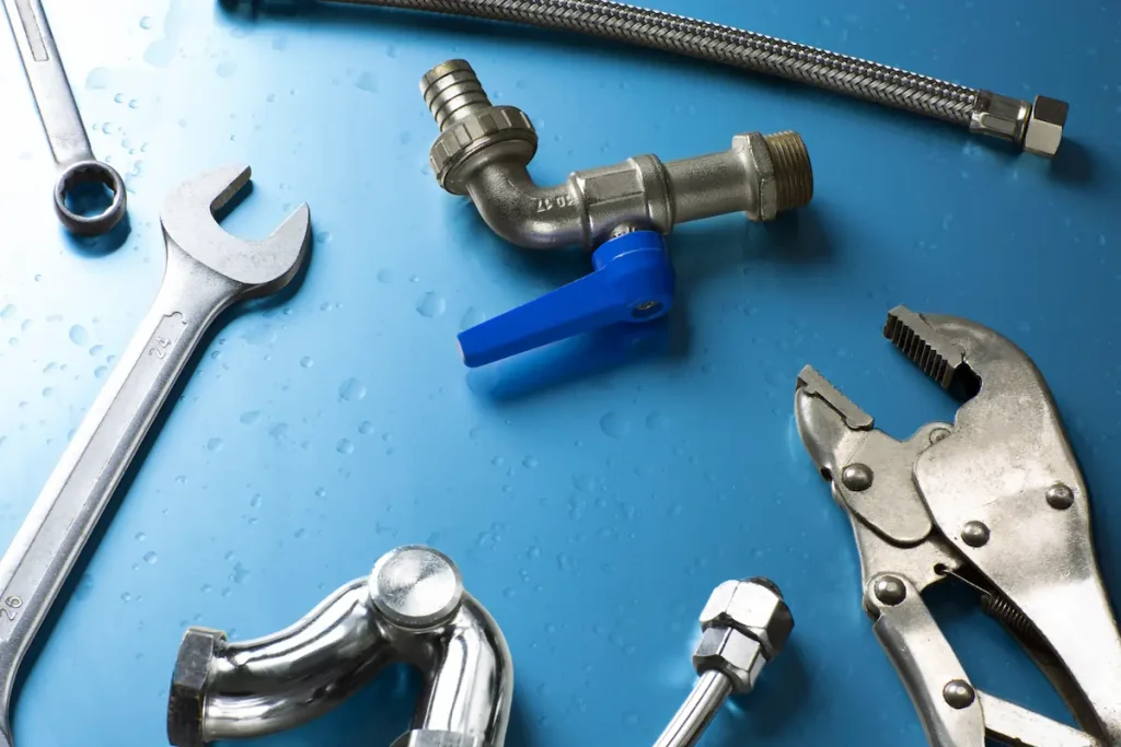 Set of plumber tools
