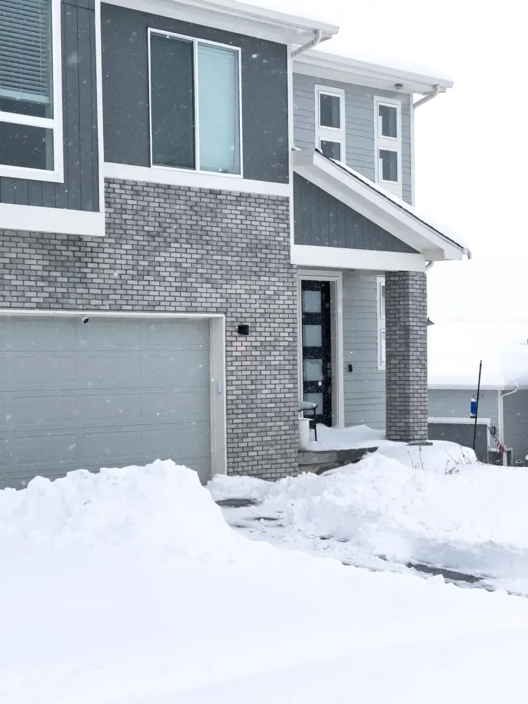 House garage in winter