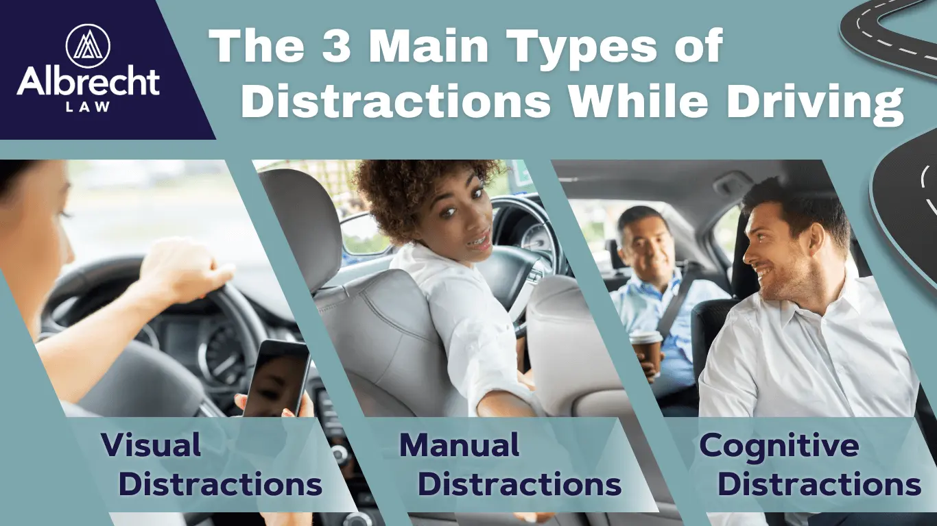 the 3 main types of distractions while driving img
