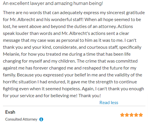 Evah AVVO Testimonial | Spokane Valley | Call (509) 495-1246