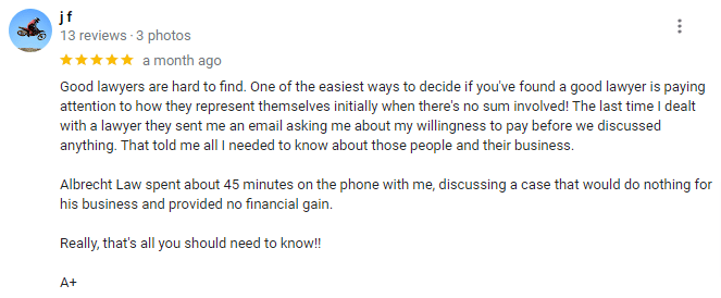 J F AVVO Testimonial | Spokane Valley | Call (509) 495-1246