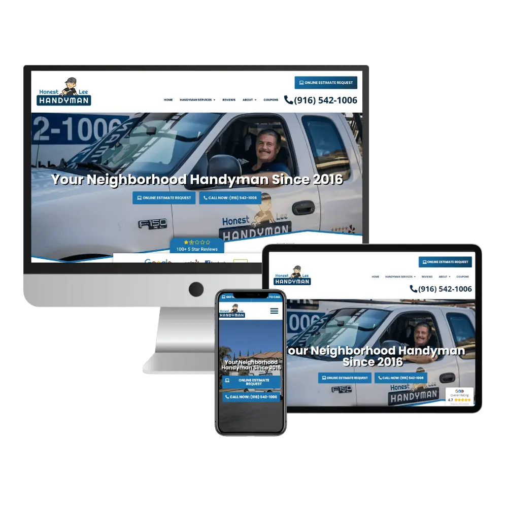 honest lee handyman web design example