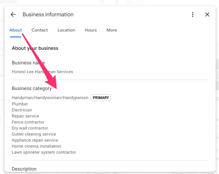 Handyman business categories