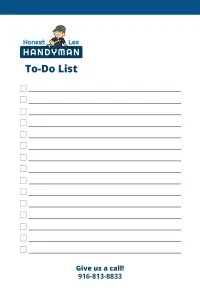 handyman to do list for fridge and marketing