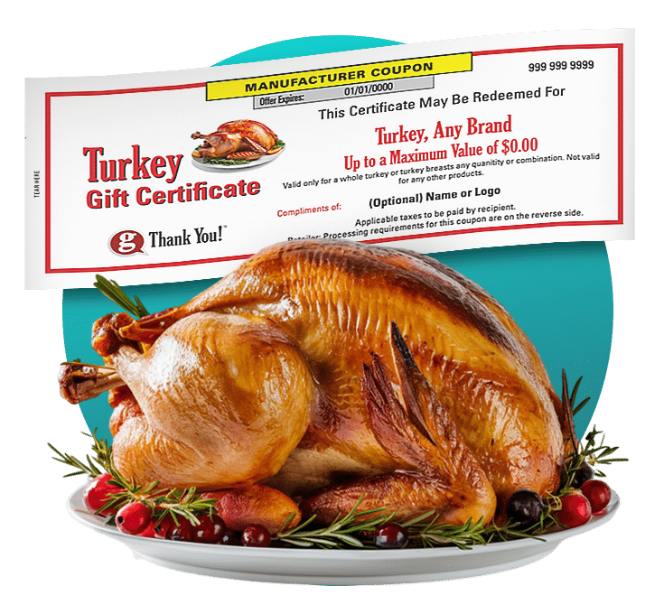 The gThankYou turkey gift certificate.