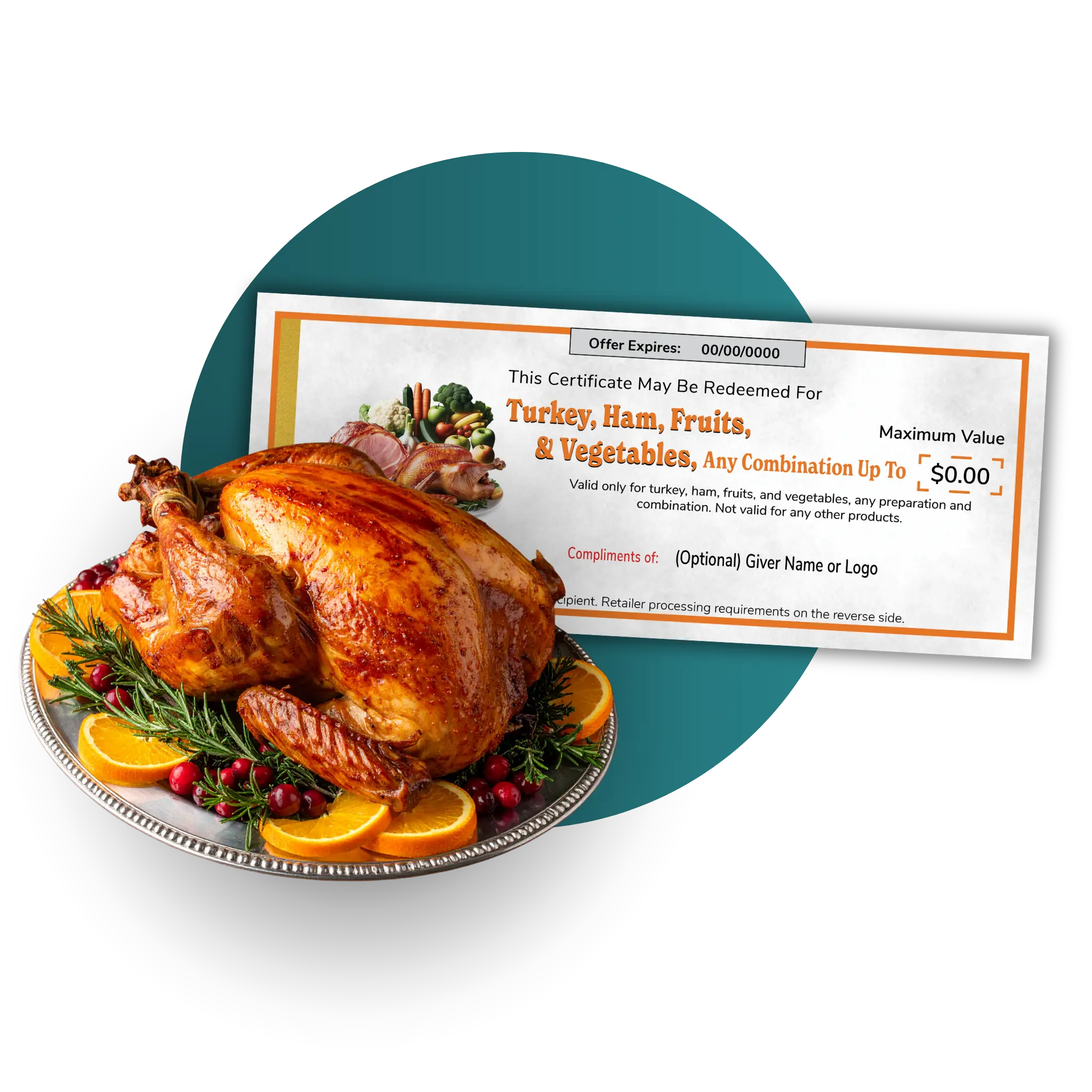 gThankYou grocery gift certificate used to buy a Thanksgiving turkey