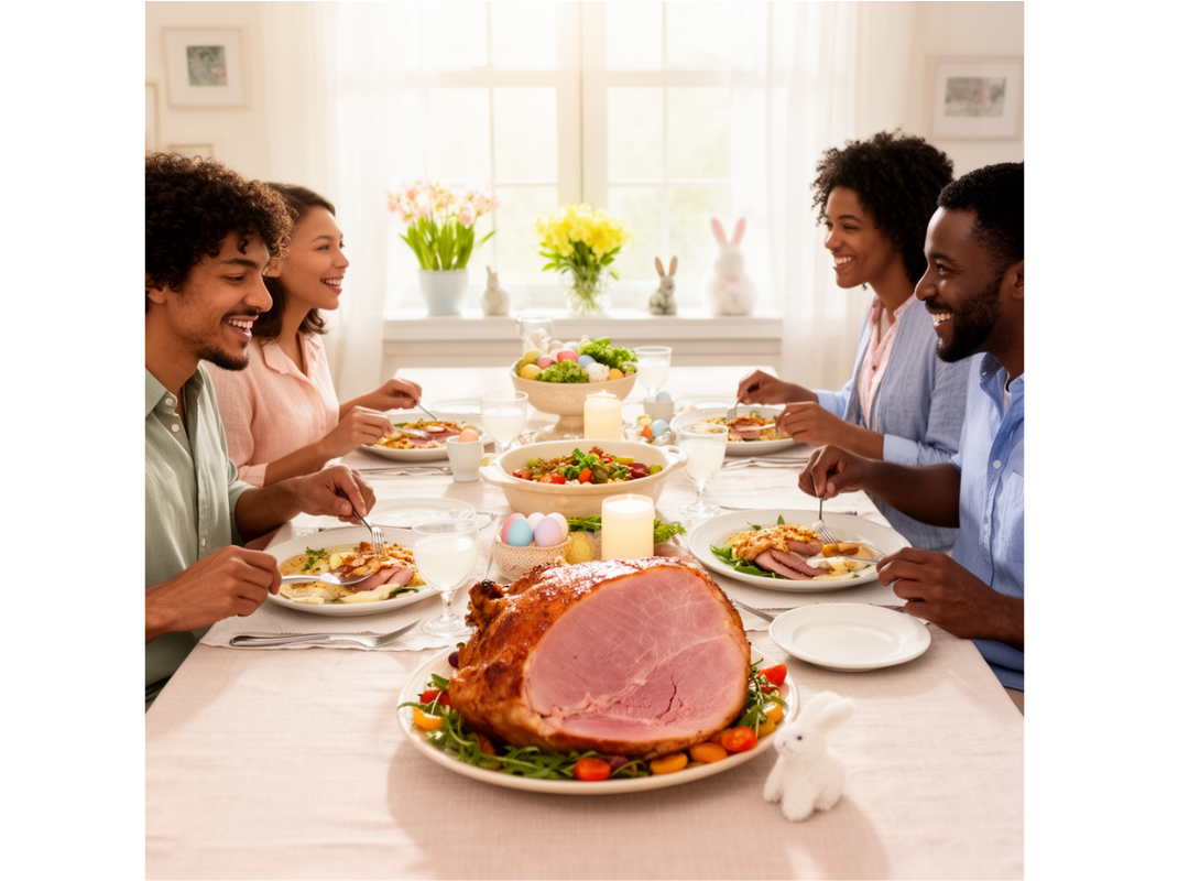 Family who used Ham gift certificate for dinner