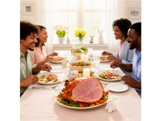 Family who used Ham gift certificate for dinner