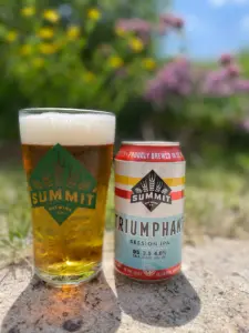 Triumphant Session IPA 12oz Can & Pour Shot by Flowers