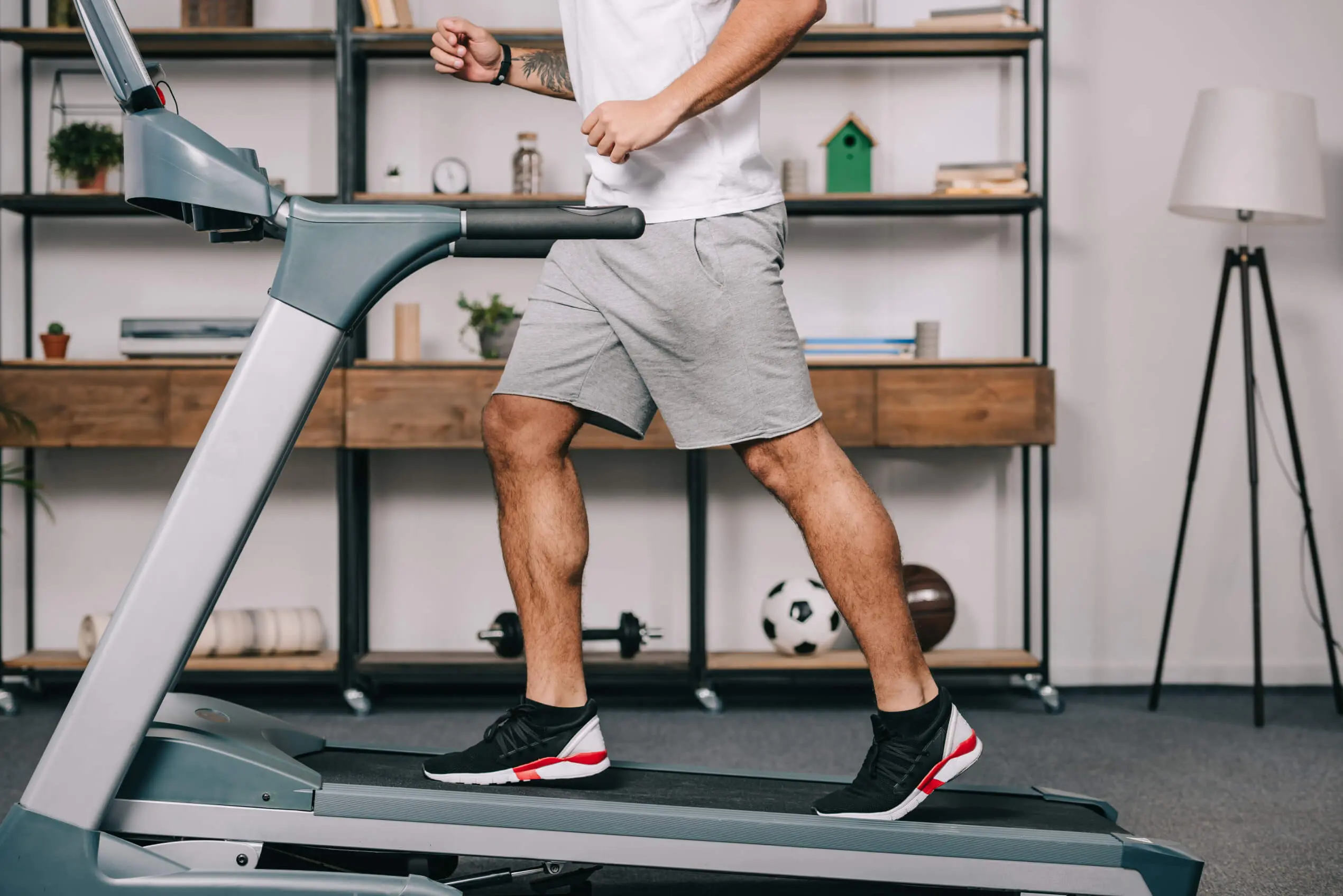 Man Running on Treadmill
