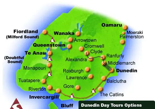 Dunedin Day Tours Map