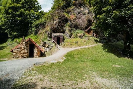 Stone huts at the historic Chinese Settlement in Arrowtown