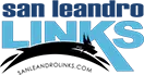 Official San Leandro LINKS logo featuring bold lettering, a leaping silhouette graphic, and the organization website.