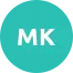 Teal circular avatar icon with the initials MK representing testimonial author Maria K.