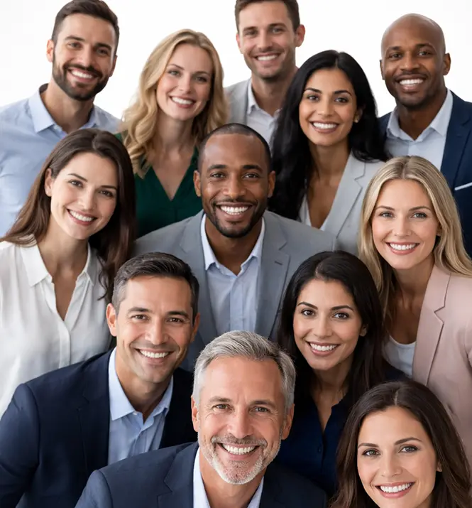 The ALTRANS team poses together in a professional group portrait, representing the transportation management experts behind the organization's services.