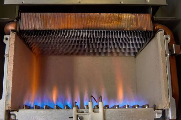 Fire in a furnace