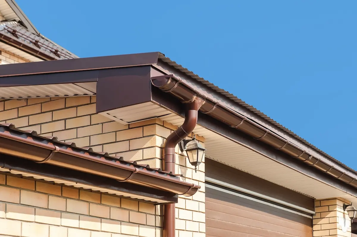 gutter and pipe under the roof