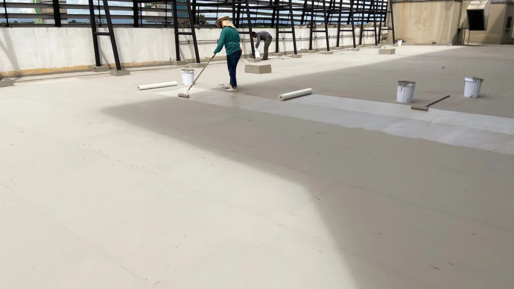 flat roof coating process