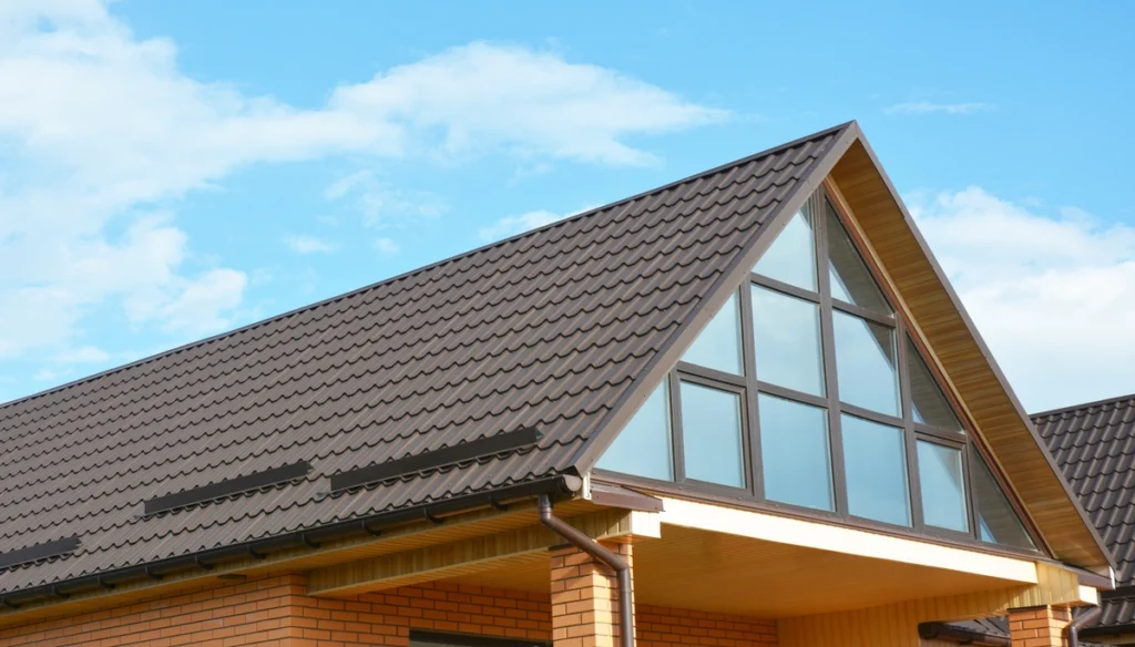 metal roof home brown