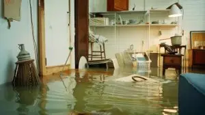 Basement flood damage requiring water damage restoration in Vancouver WA