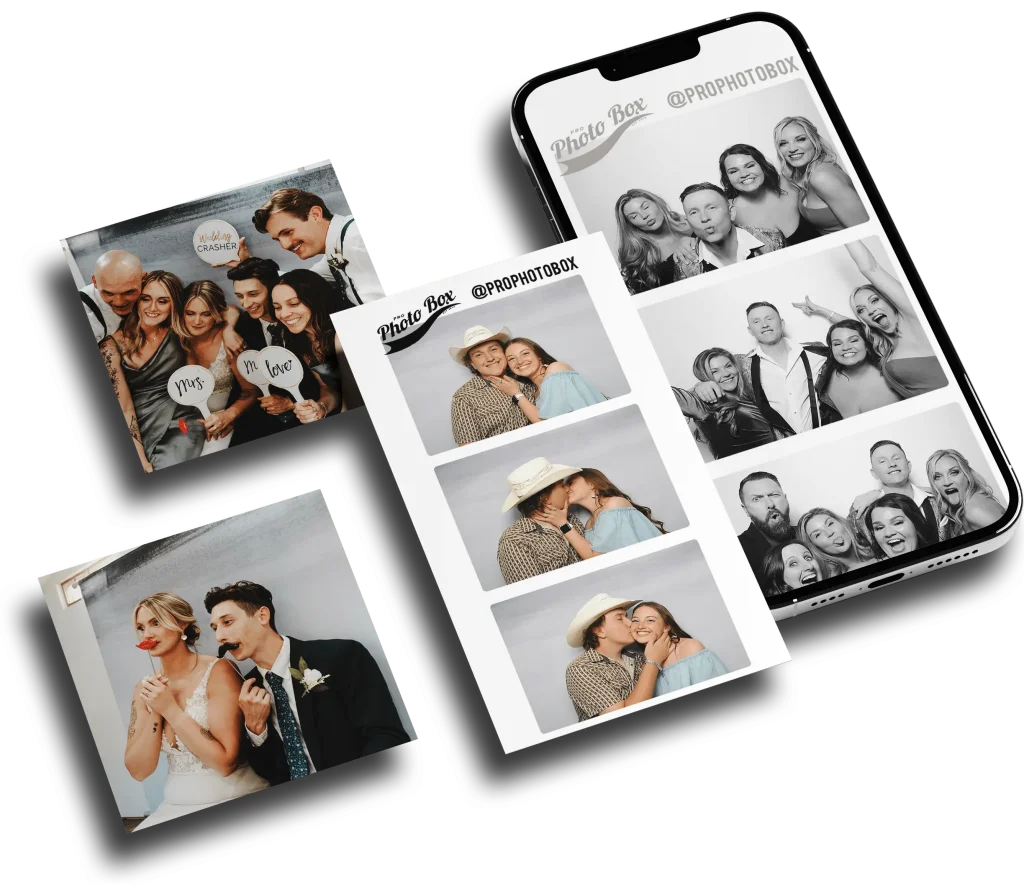 pro photo box photo strips shown printed and on mobile device