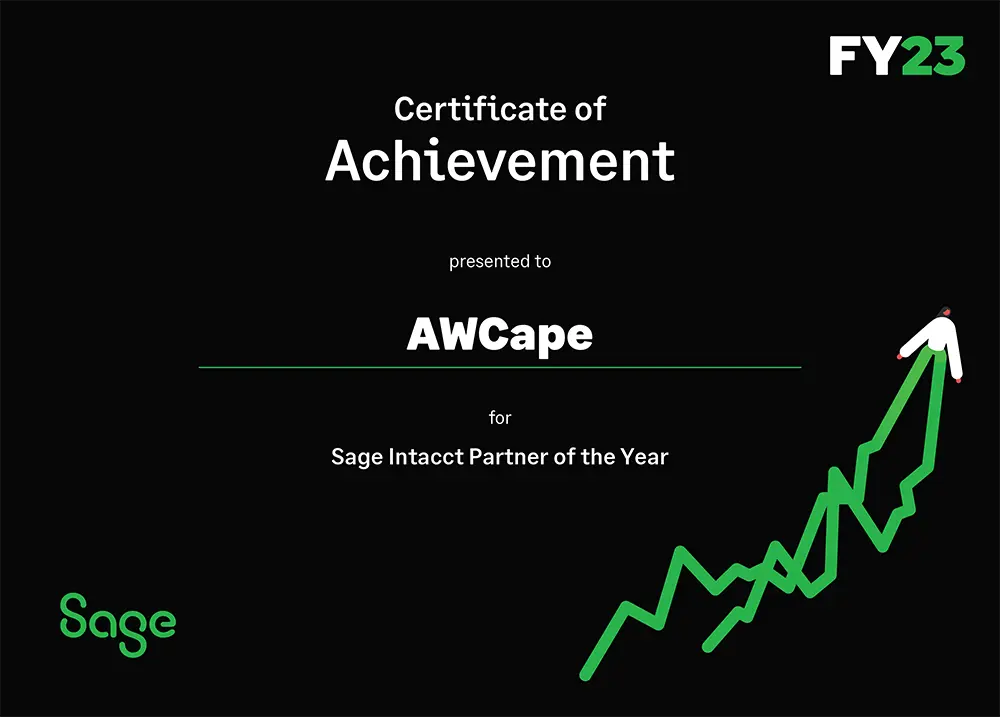 AWCape Sage Intacct Partner of the Year