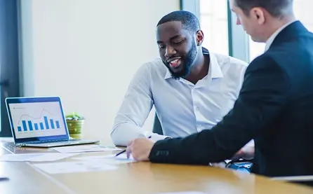 two men having a meeting