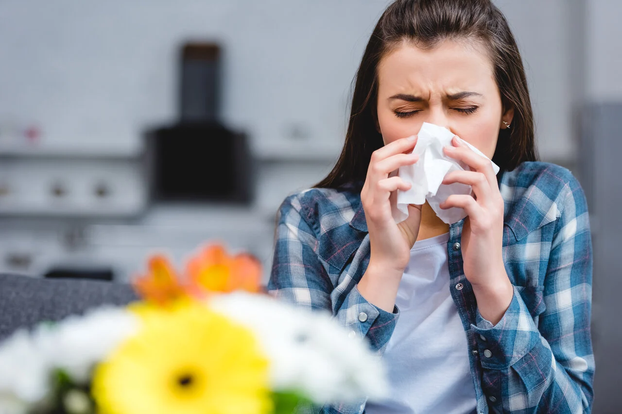woman with allergy