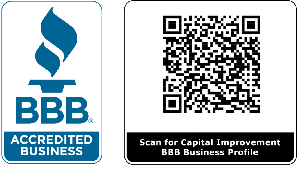 BBB Accredited Business logo and QR code for Capital Improvement profile
