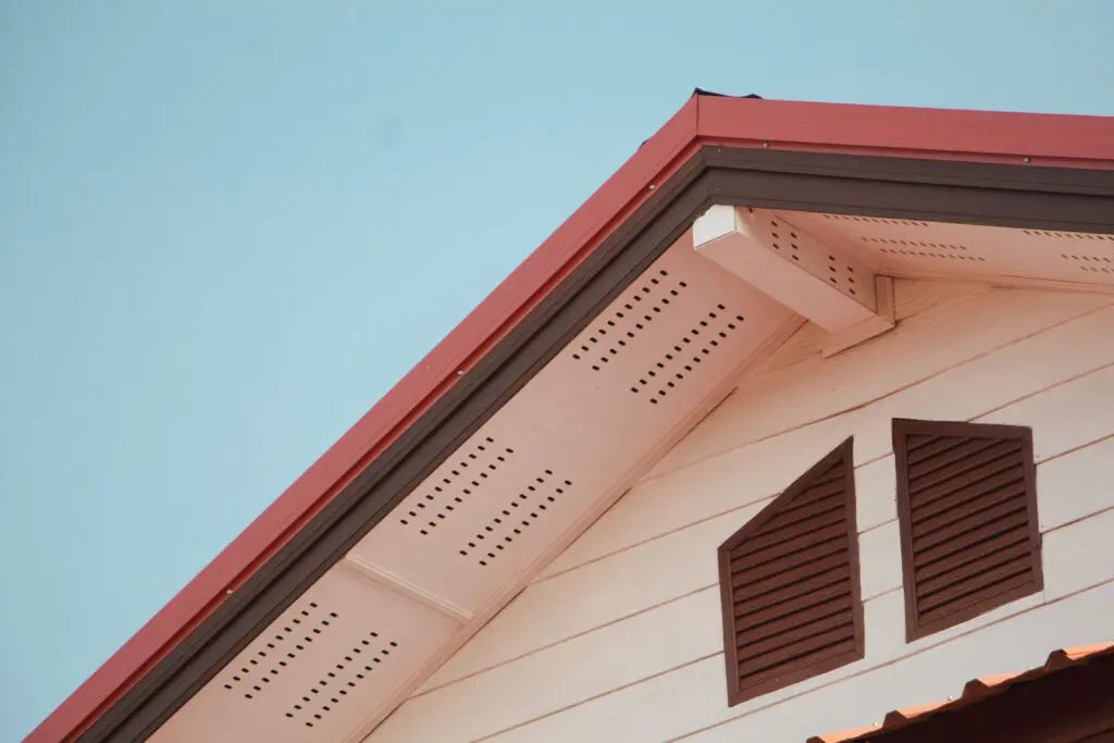 white residential house roof eaves