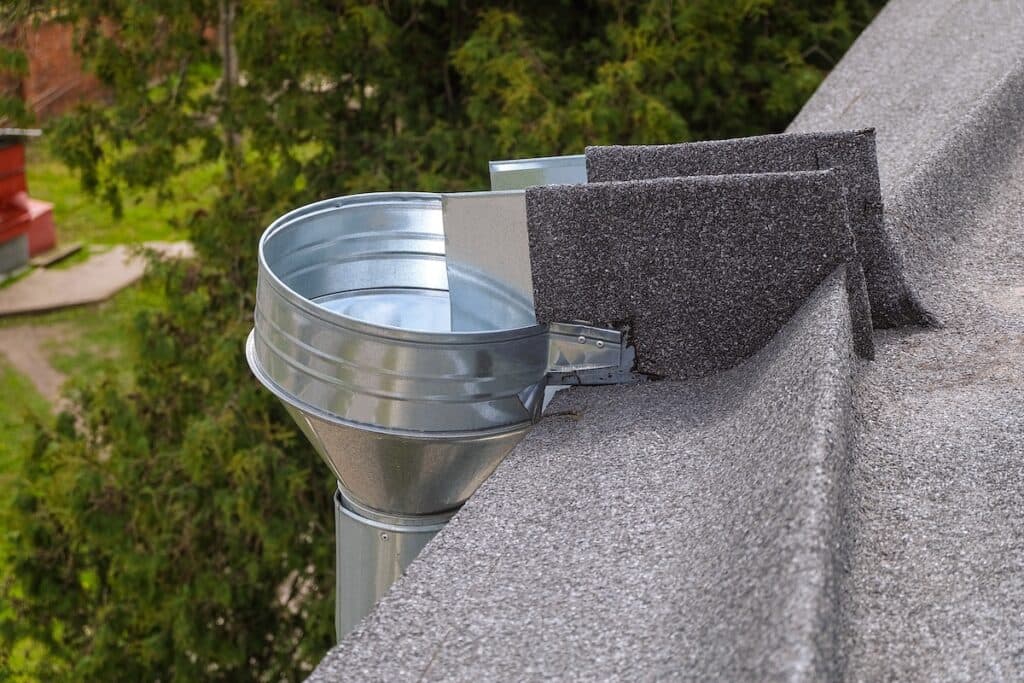 metal scupper flat roof drain