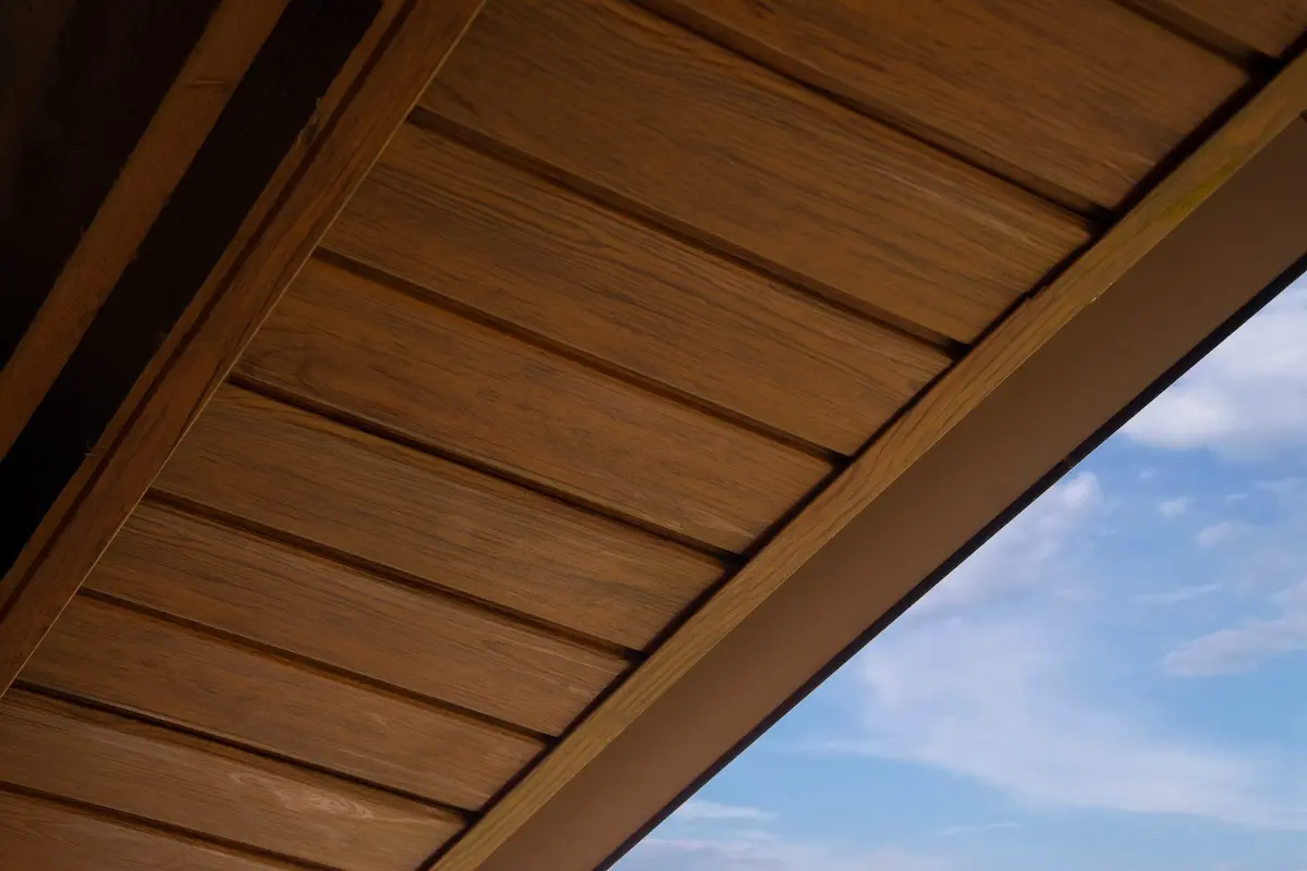 wood soffit residential house