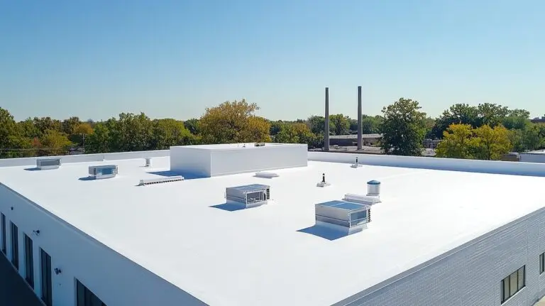 a flat white new clean roof