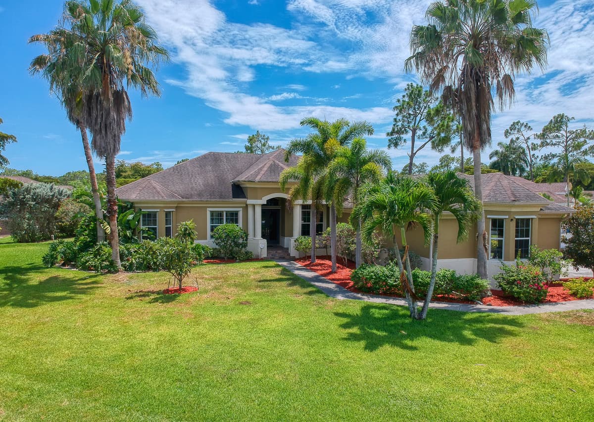 a house with lawn in front