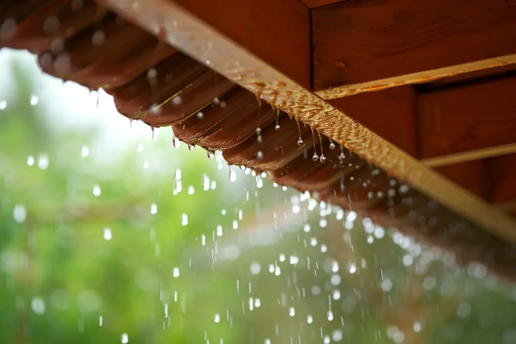 rain coming off roof metal drip edge flashing