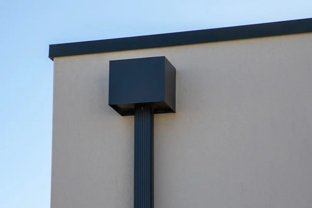 black metal roof scupper