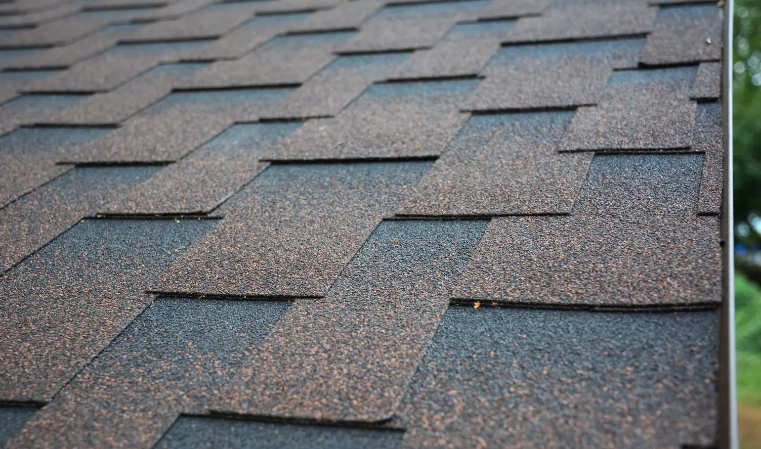close up of architectural shingles