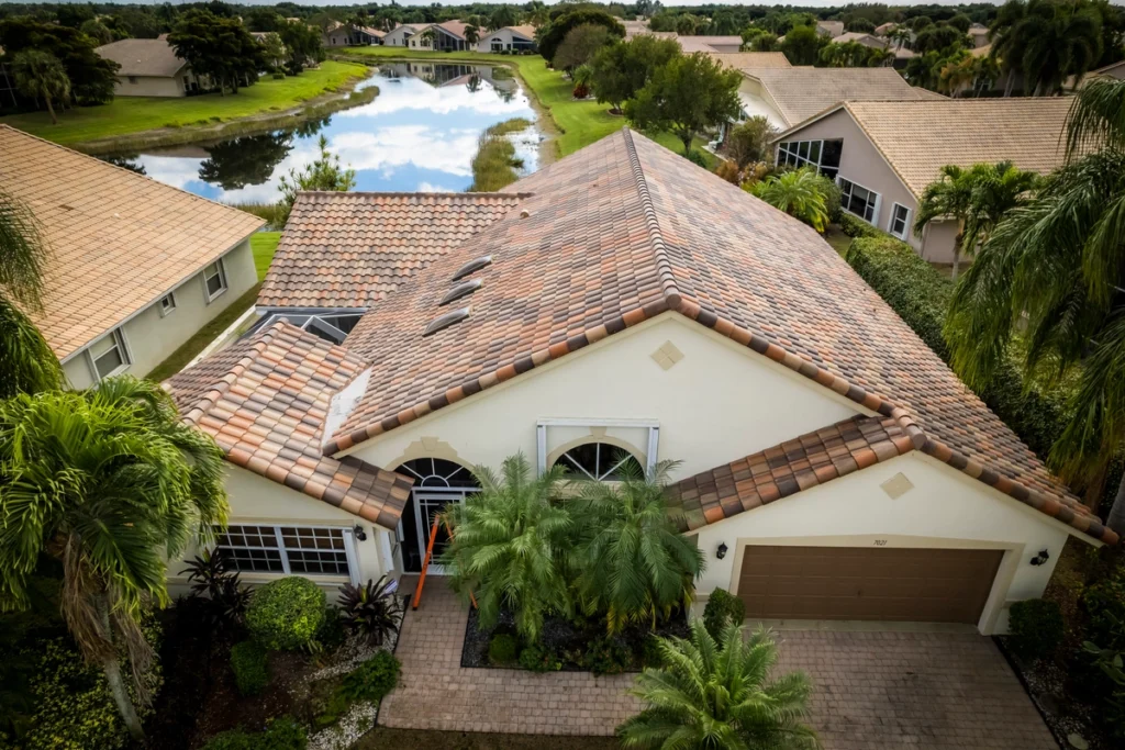close up of stylish roof replacement