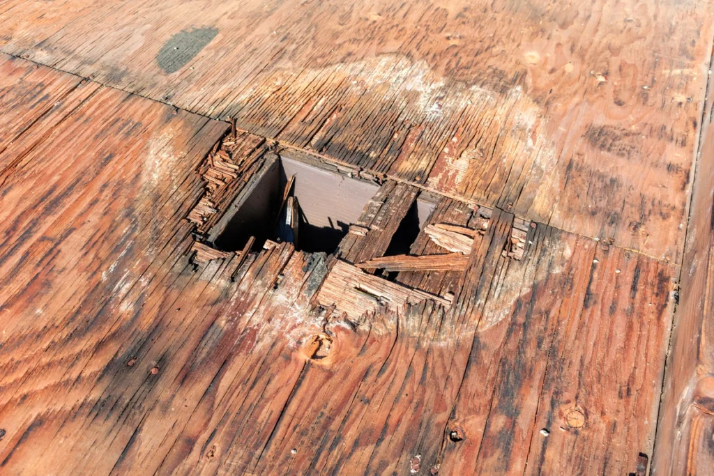 Distinctive Roofing - What is sheathing damaged wood